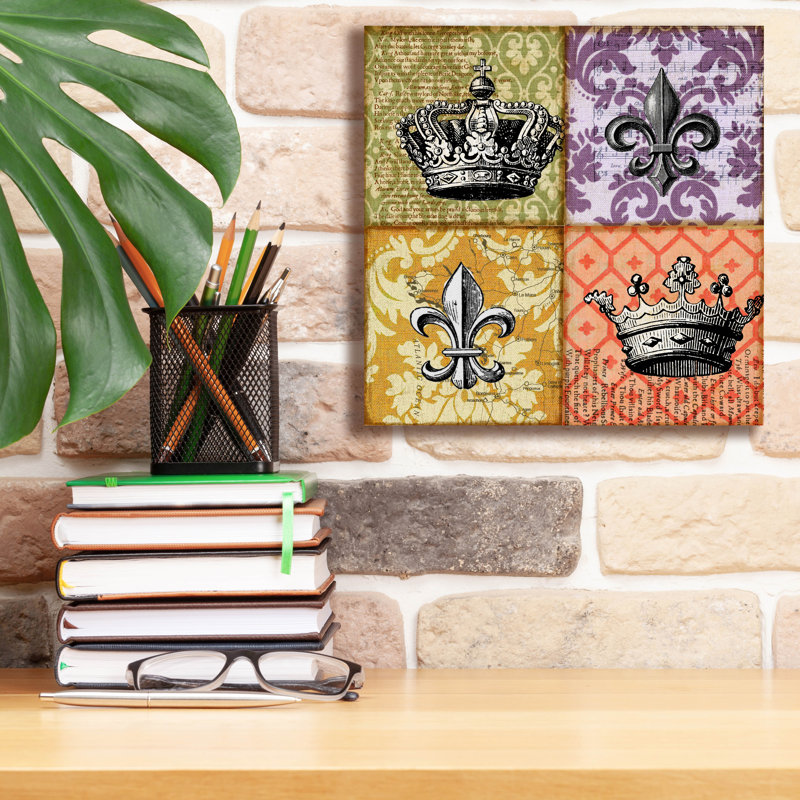 «Crown And Fleur» par Art Licensing Studio, art mural sur toile, H 12 po x l 12 po