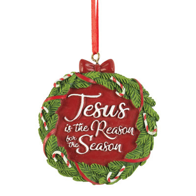 JÉSUS EST LA RAISON RÉSINE ORNEMENT 3 "H