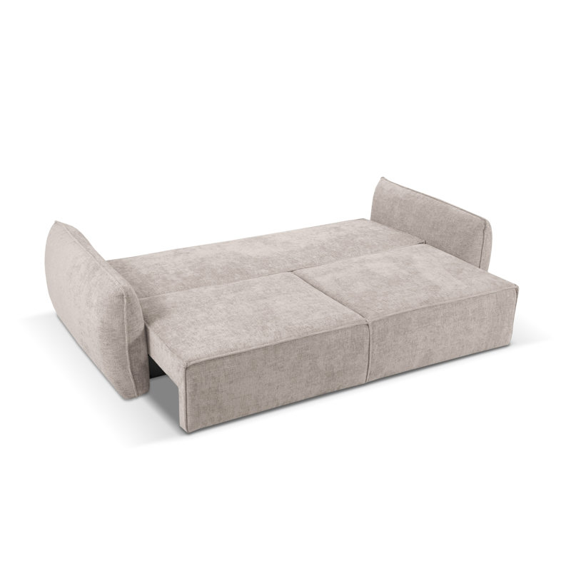 Bernovich 3 Seater Chenille Sofa Bed, Light Grey