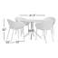 Farrah Sky Armchair 4 Person Dining Set-103830400