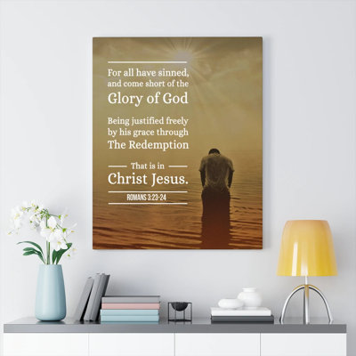 Glory Of God Romans 3:23-24 - Wrapped Canvas Print