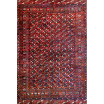 Red Afghan Polyester Soft Touch Machine Woven Decorative Area Rug
