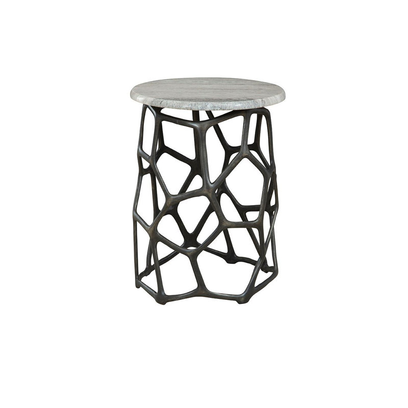 Short Sebastian Aluminum End Table, Deep Grey