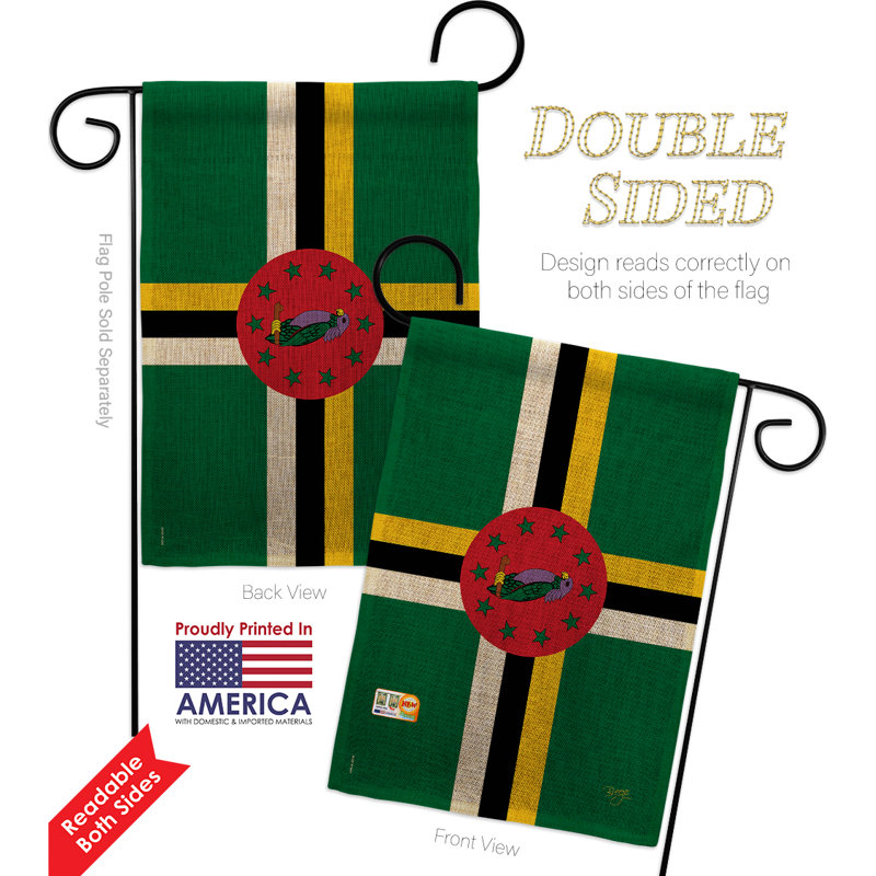 Polyester de 2 côtés 18,5 x 13 po dominique drapeau de jardin