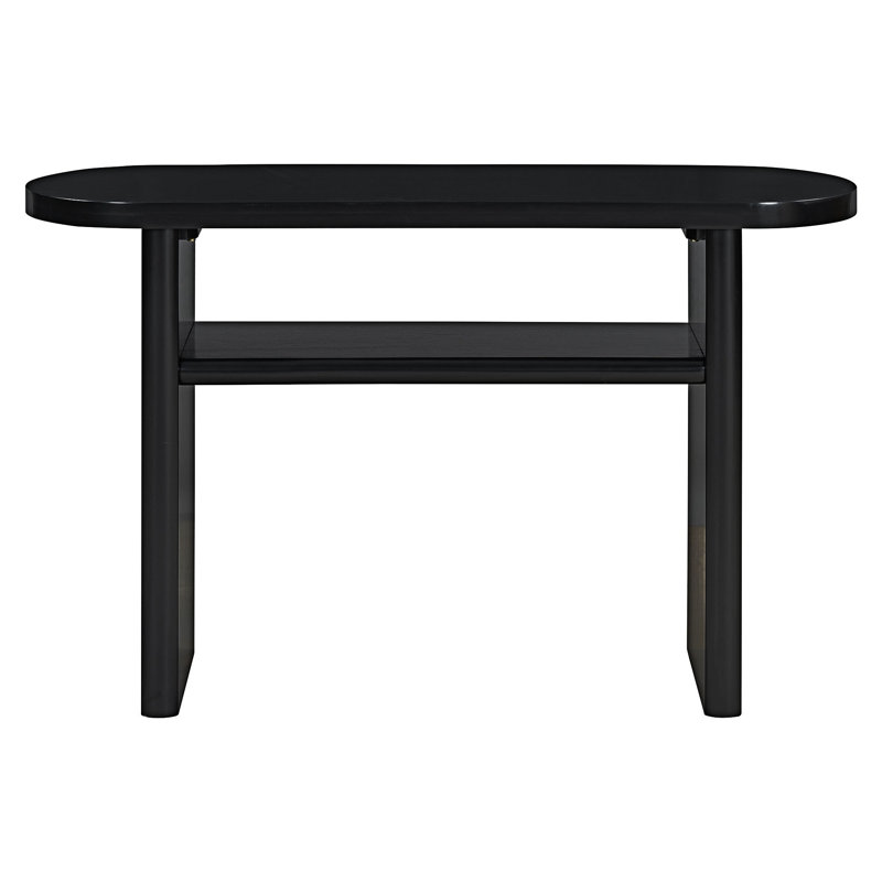 Minimalist Console Table With Shelf, Black