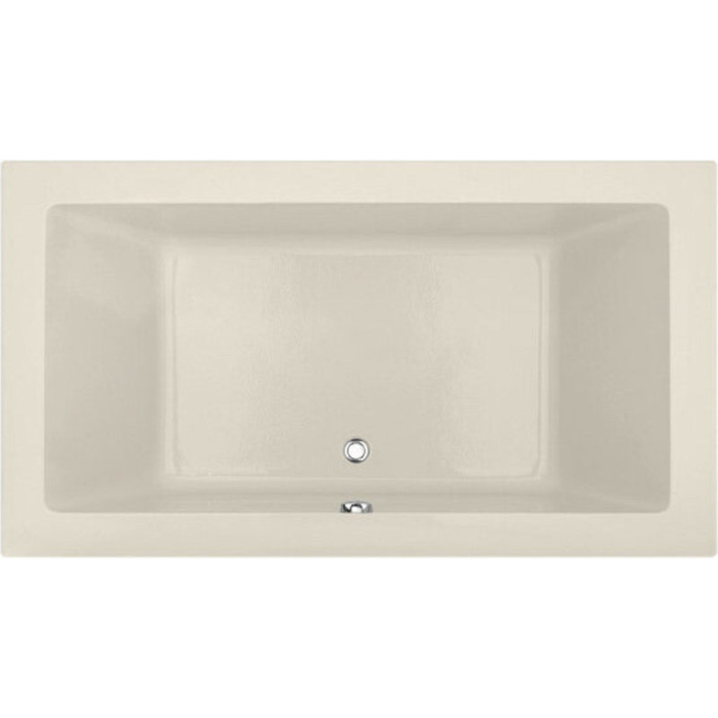Danika 73'' L Soaking Bathtub, Biscuit, Polished Chrome