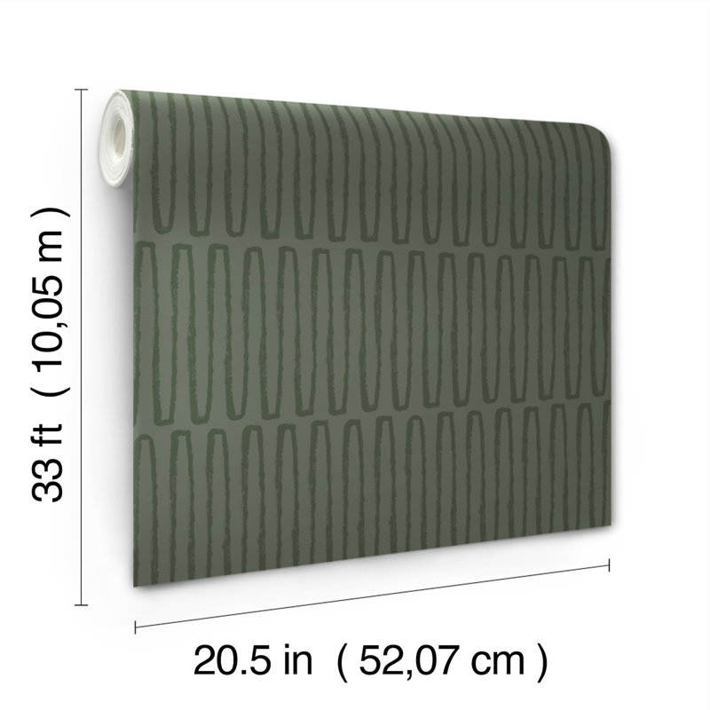 Papier peint Lars Green Retro Wave, Green