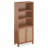 Bookcase with Rattan Doors,5 Tier Storage Wood Shelves-870529122
