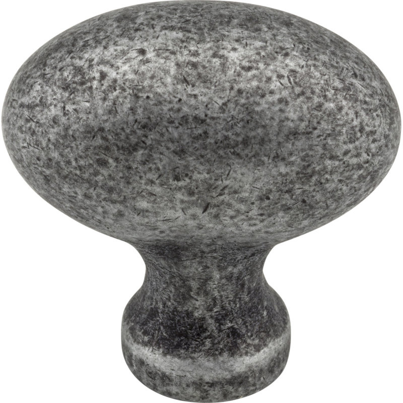 Lyon Oval Knob, Distressed Antique Silver