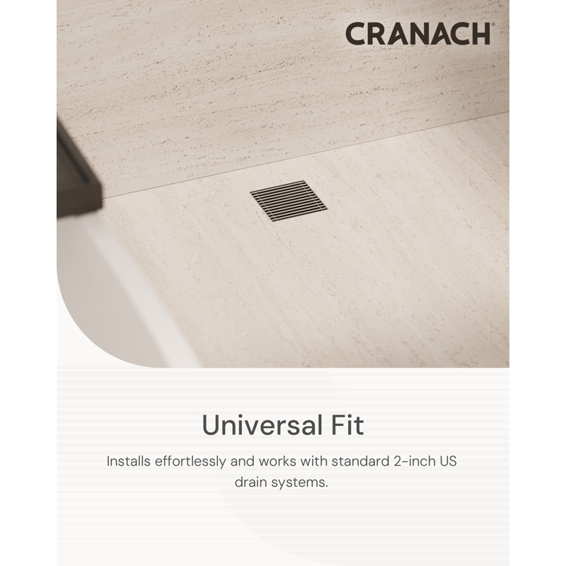 4-Inch Square Grid Shower Drain, Stainless Steel Floor Drain