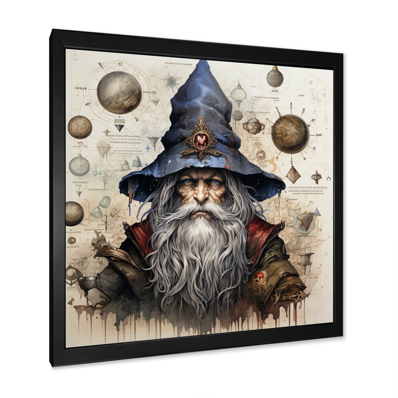 Schéma gnome I, impression sur toile, Cadre simple noir, H 16 po x l 16 po x P 1 po