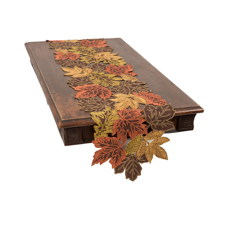 Chemin de table floral, L 54 po x l 15 po, Brun