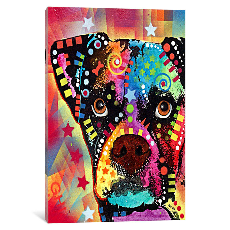 Boxer Cubism by Dean Russo - Wrapped Canvas Print, 66.04 cm H x 45.72 cm W x 1.91 cm D