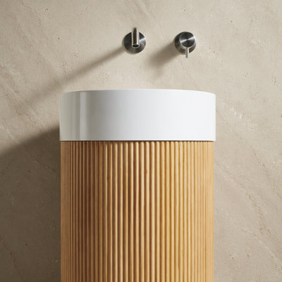 16'' Bathroom Round Solid Surface Basin without Faucet Hole, NO Cabinet,No Sink Cover, NO Faucet