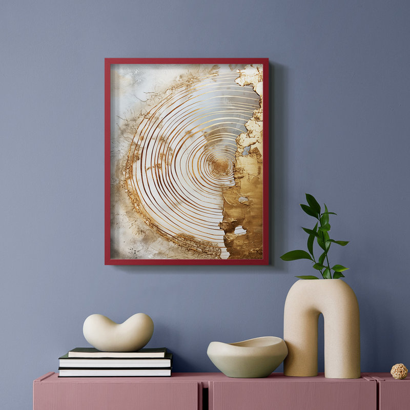 Série ABSTRACT CLxxIV - reproduction encadrée de qualité supérieure - prête à être accrochée - aucun clou requis, Rouge