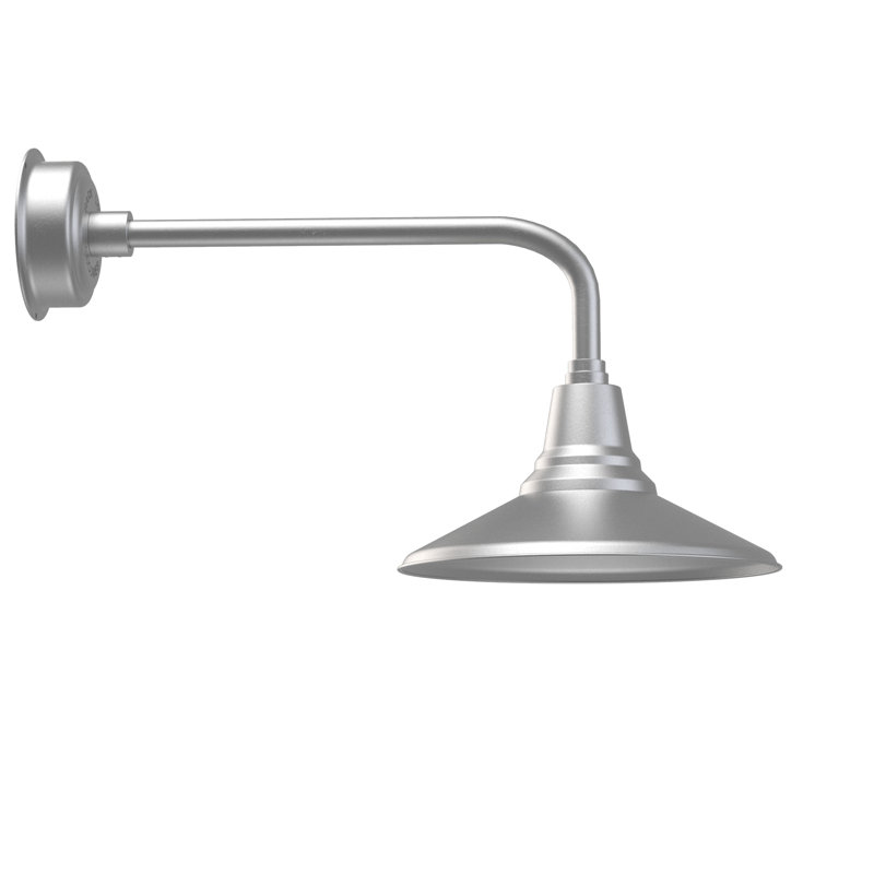 Luminaire de grange d’extérieur Albali, Argent galvanisé, H 15,12 po x l 14 po x P 33,25 po