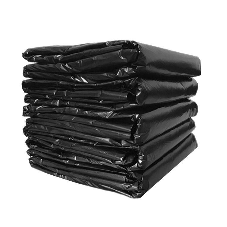 Trash Bags 15 Gallon, 50 Pcs size (24” x 31”) Double Ply Fortified Black  Trash Can Liners, Kitchen Garbage Bags for Warehouse, Household or Office