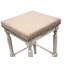Tabouret de bar transitionnel beige de 24 pouces avec revêtement confortable