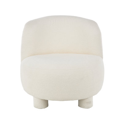 Chaise d'appoint en polyester crème pour salon