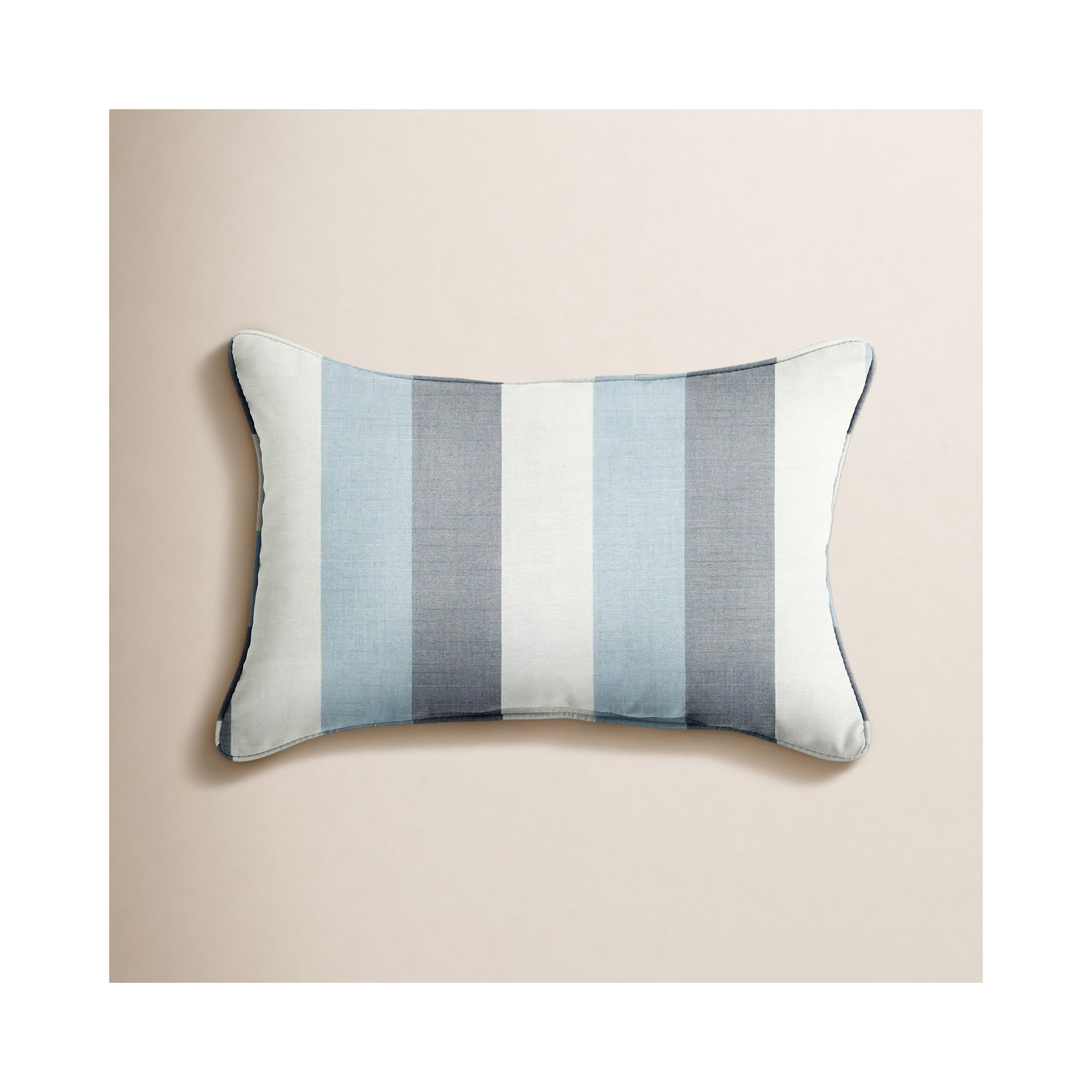 Adel Indoor/Outdoor Lumbar, 12'' x 18'', Striped, Blue/White