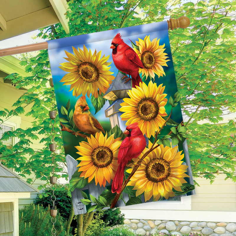 Drapeau des Cardinals et des tournesols, Été jaune/rouge