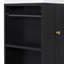 Meuble-lavabo de 20 po avec lavabo en céramique, porte à motif de losanges, poignées dorées et tablettes de rangement latérales - petit cabinet moderne avec barre à serviettes, fabrication en panneau de fibres à densité moyenne, assemblage requis-371244929
