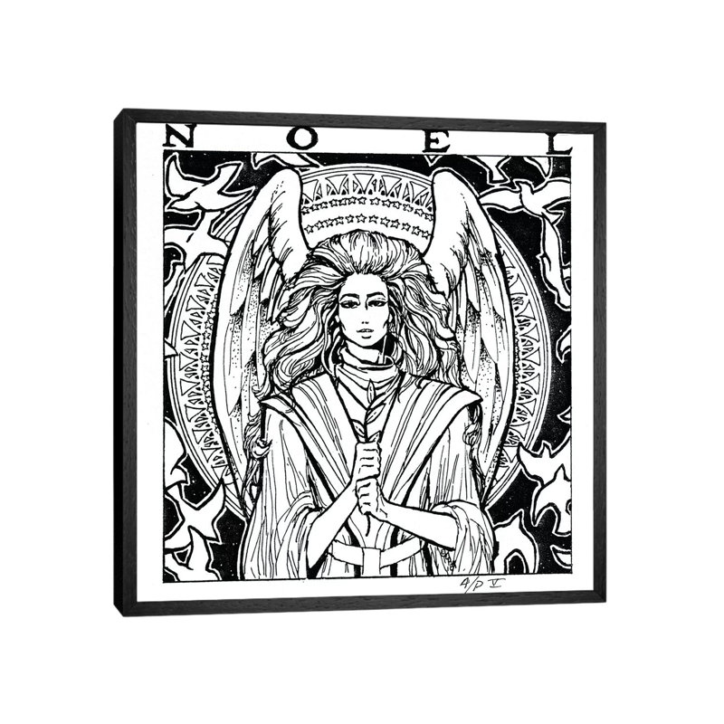 Angel Of Silver & Gold by Ruth Thompson - Gallery-Wrapped Canvas Giclée on Canvas, 45.72 cm H x 45.72 cm W, Black Framed