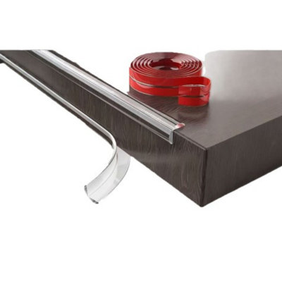 Bande transparente de protection de bord en PVC, protection de bord de meuble auto-adhésive pour coin de comptoir de table, paquet de 6, bande de bordure transparente de 2 m de longueur
