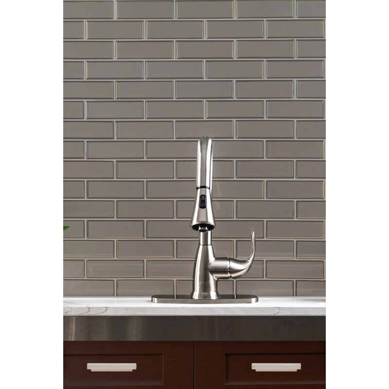 Subway 12 in. x 12 in. Glossy Glass Mosaic Wall Tile, Kavik