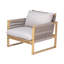 Fauteuil club d'extérieur en bois d'acacia de style côtier Olivette-130058908