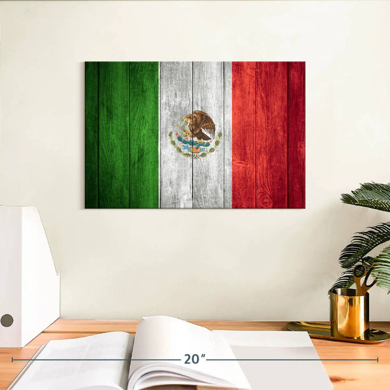 Borges Rustic Mexico Flag, 8" H x 12" W