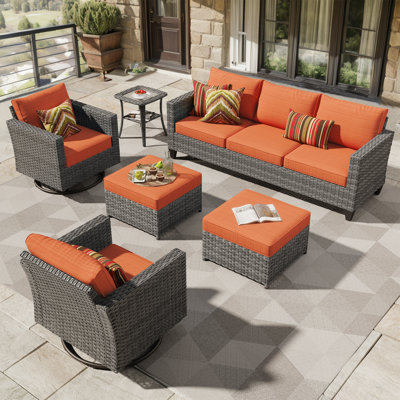 Ensemble de mobilier d'extérieur avec canapé 6 pièces