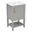 Meuble-lavabo avec lavabo, armoire de salle de bain avec porte, support de rangement et tablette ouverte-113448677