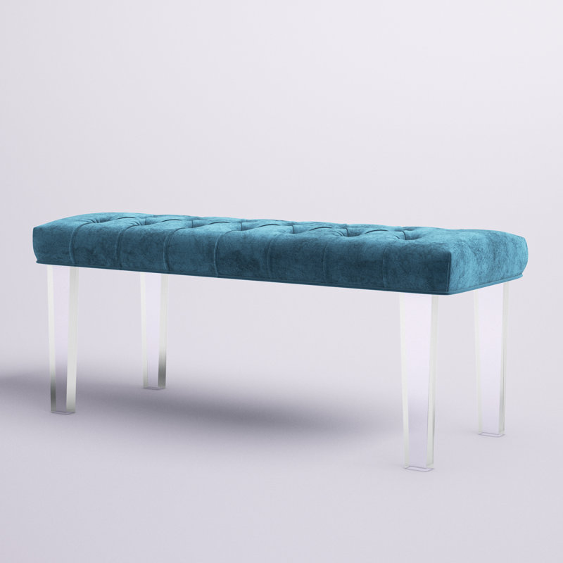 Lupa Polyester Upholstered Bench, Blue