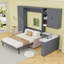 Grand lit escamotable avec canapé, tablettes de rangement et configuration de bureau-1839640727