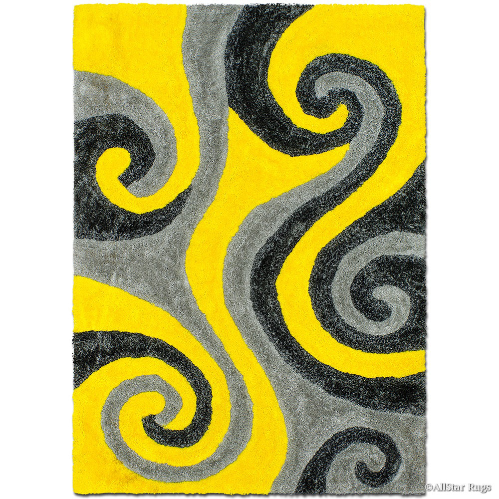 Isola Hand-Tufted Yellow Area Rug Orren Ellis Rug 