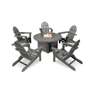 Ensemble de conversation POLYWOOD Classic 6 pièces avec foyer