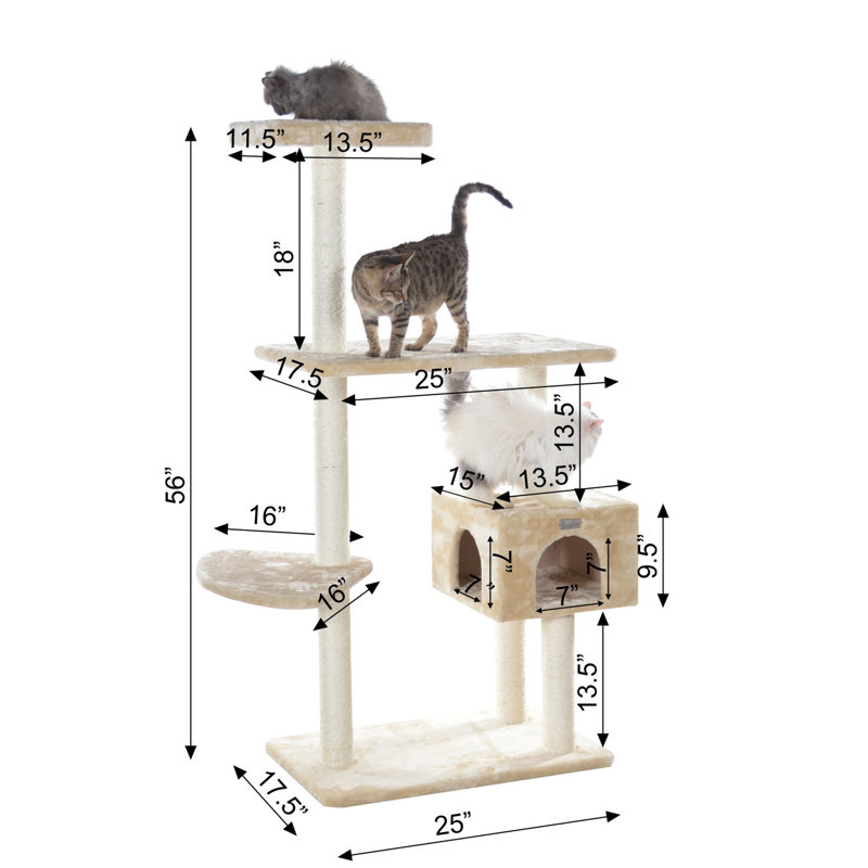 Arbre à chat 57 po Cletha, Beige