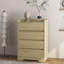 Commode 4 tiroirs, commode sans poignée, commode pour chambre 100% imperméable, armoire en bois moderne avec cadre robuste pour le salon, l'entrée, la chambre à coucher, le couloir, le bureau