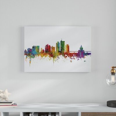 Cedar Rapids Iowa Skyline II' Graphic Art on Wrapped Canvas -  Wrought Studio™, EB24F7290F4C43BA8F42B88B92678A1F