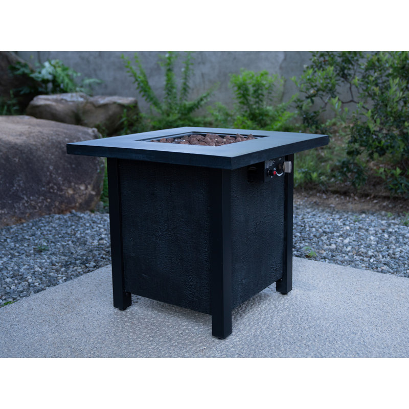 Table de foyer d'extérieur, Noir, noir, noir, noir, H 25 po x l 27,95 po x P 27,95 po