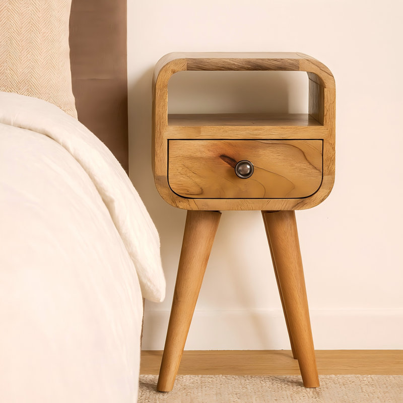 20cm W Solid Wood Bedside Table