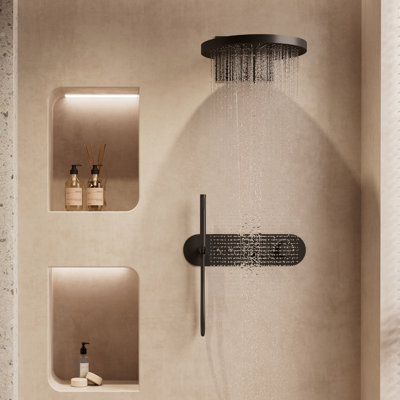 Ancoats 3-Function Round 16" Wall Mounted Thermostatic Complete Shower System with Handheld Spray