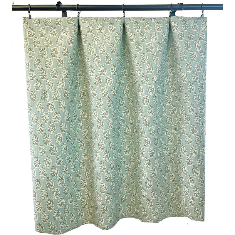 Rideaux à imprimé floral bleu clair et vert sauge, L 50 po x L 50 po