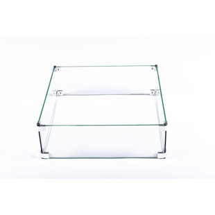 18.9'' Square Glass Fire Pit Accessory
