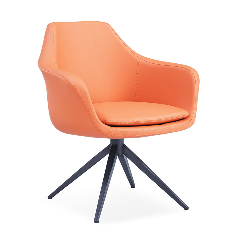 Chaise de réception Albarado, Noir, Orange