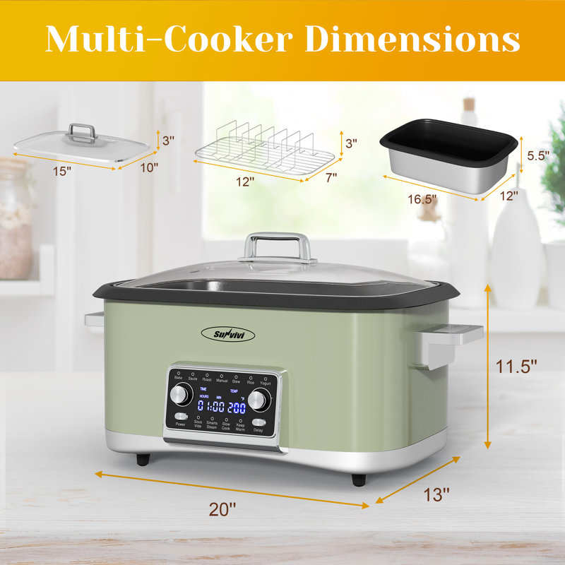 Mijoteuse numérique 12-en-1, multi-cuisinière 8 pintes, Vert