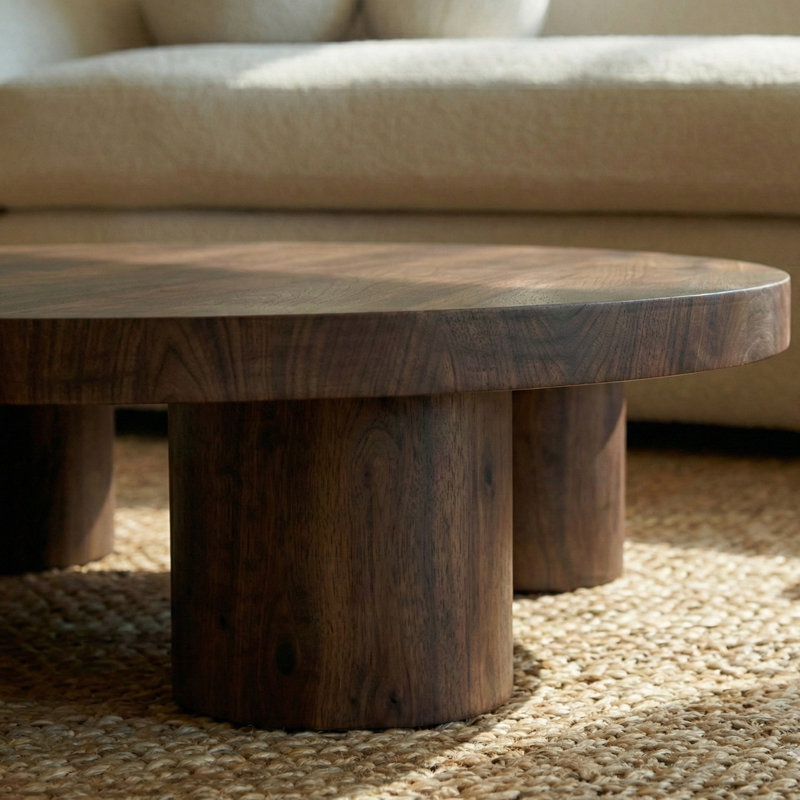 Mendel 40" Coffee Table, Brown, Brown Wood