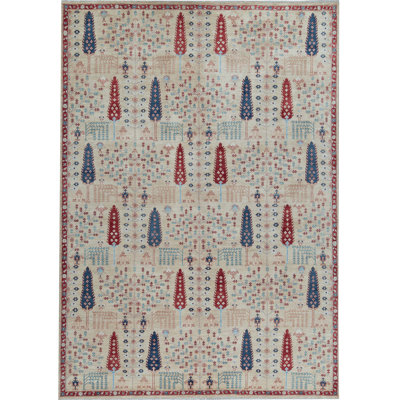 Tapis ivoire noué à la main de haute qualité