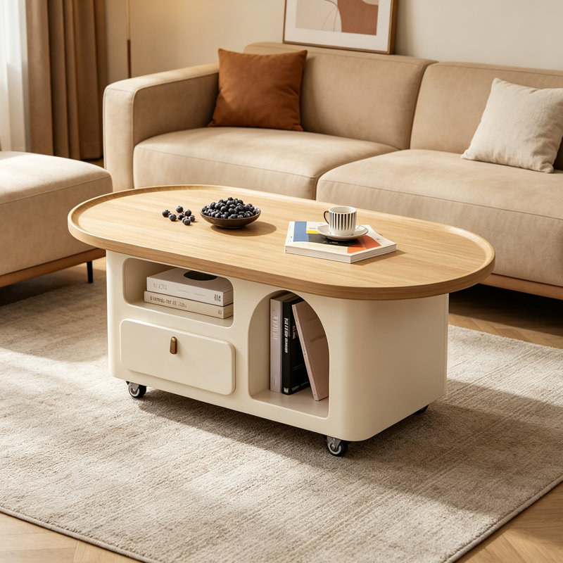Ana, 16.53" H x 39.37" L x 21.65" W, Brown/White